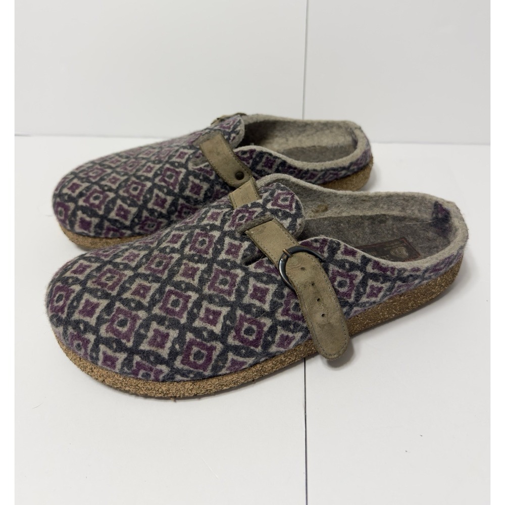 Haflinger Women's Wool Slip On Clogs Slippers Nordic Fair Isle Woman's 41 US 9.5